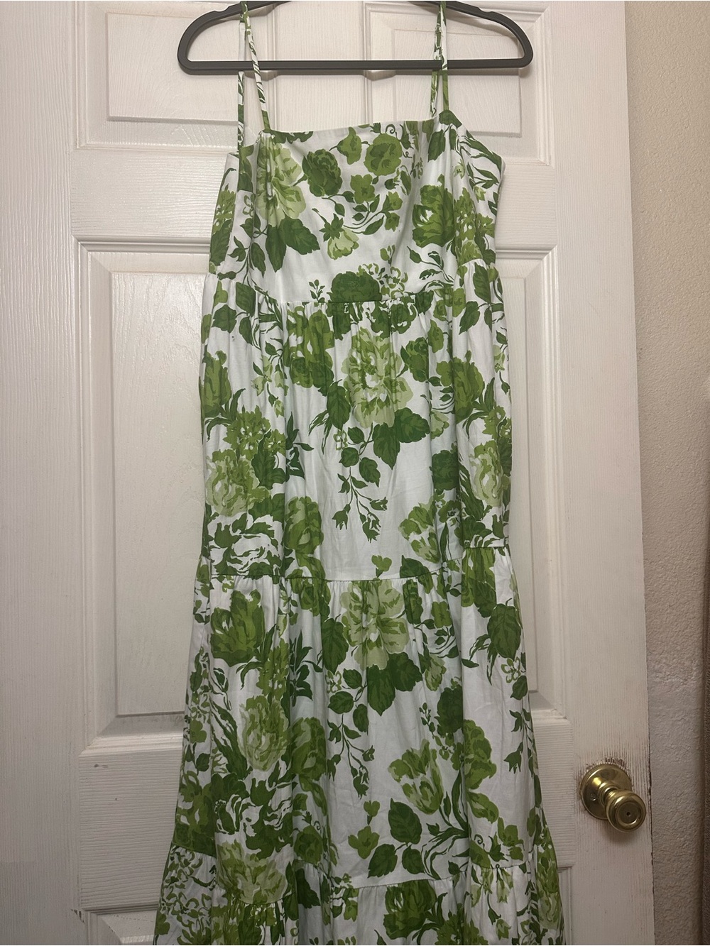 Reformation White Maxi Dress with Green Floral Print - Picture 2 of 8